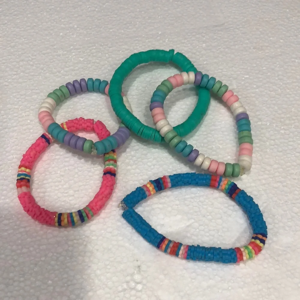 Colorful Kids Beaded Bracelets bundle of 5